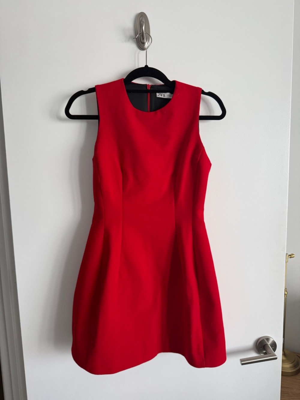 Zara Red Sleeveless A-Line Dress Work Wear Dress